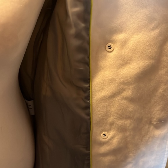 Black Rivet Double-breasted Cream Wool Blend Coat Sz S - Picture 11 of 14